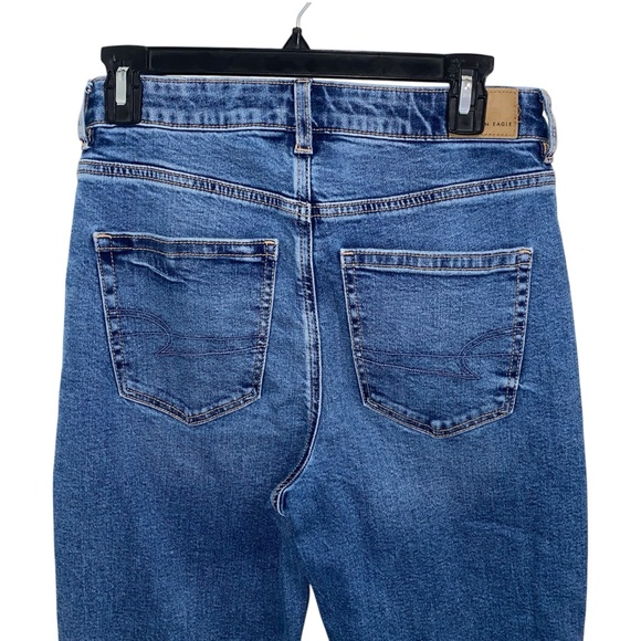 American Eagle Strigid High Waisted Mom Jeans Raw Hem Women’s Size 4 - Picture 5 of 16